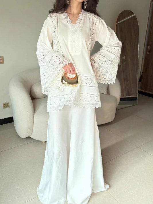 Parsa Emb White 2pc
