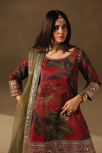 Aanch Red Emb 3pc