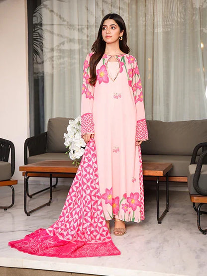 Afsheen Pink Printed 3pc