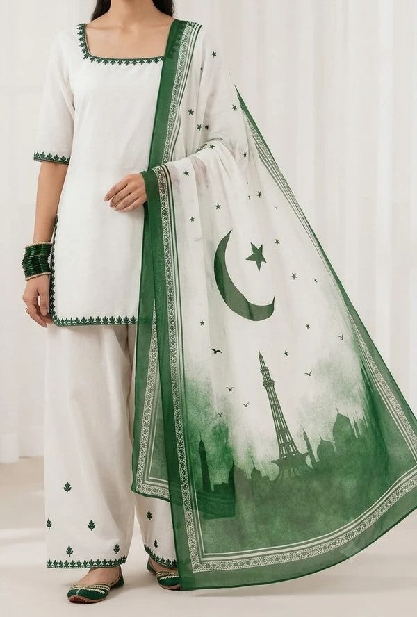 Azadi Print 3pc Suit – 14 August Edition