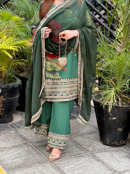 Aanch Green Emb 3pc