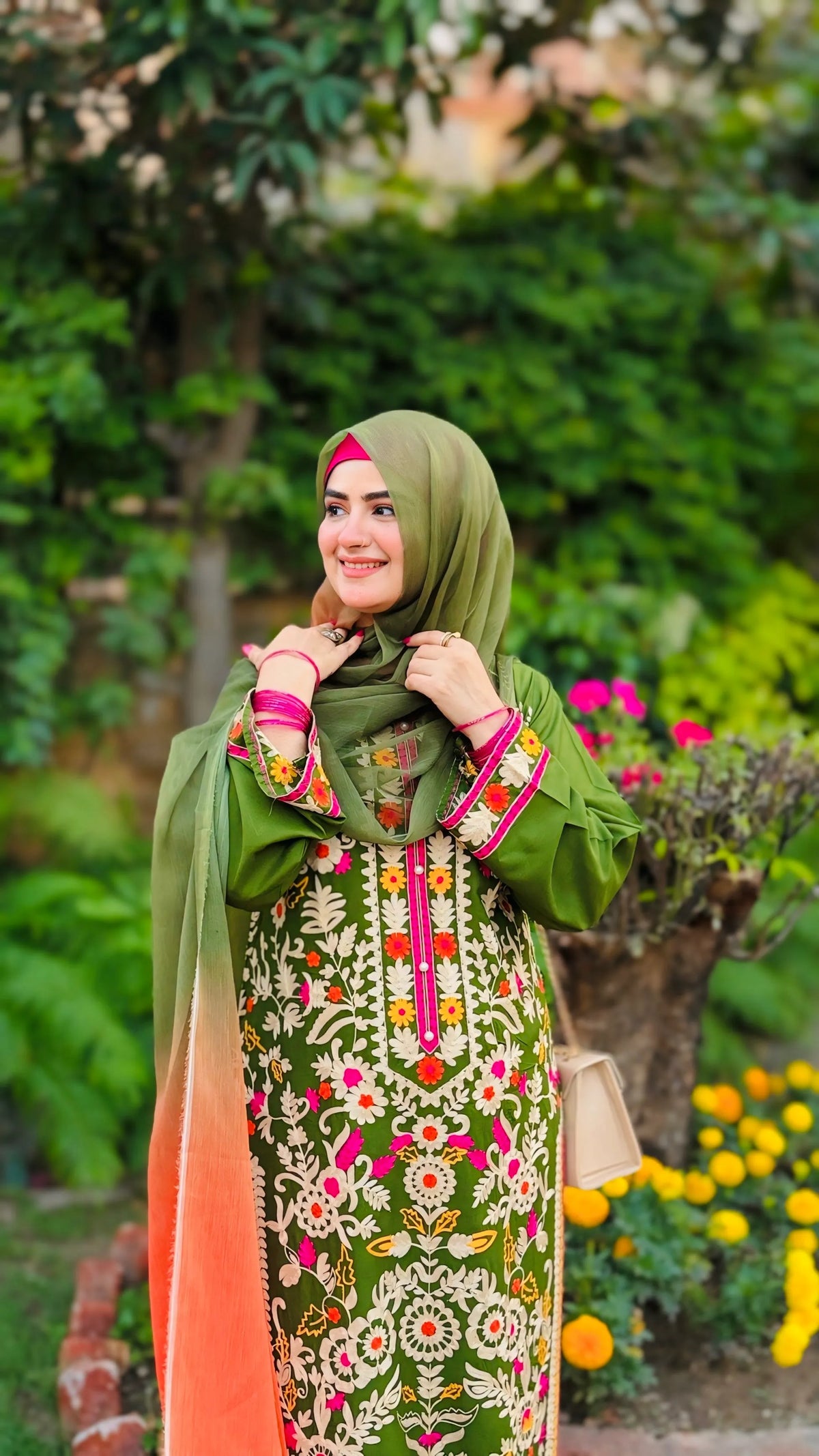 Murawat Green Emb 3pc