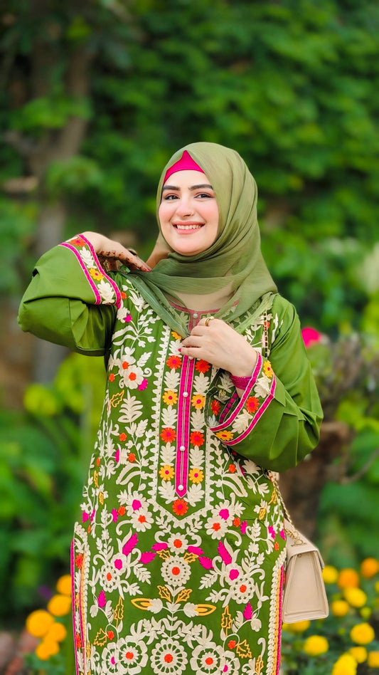 Murawat Green Emb 3pc front
