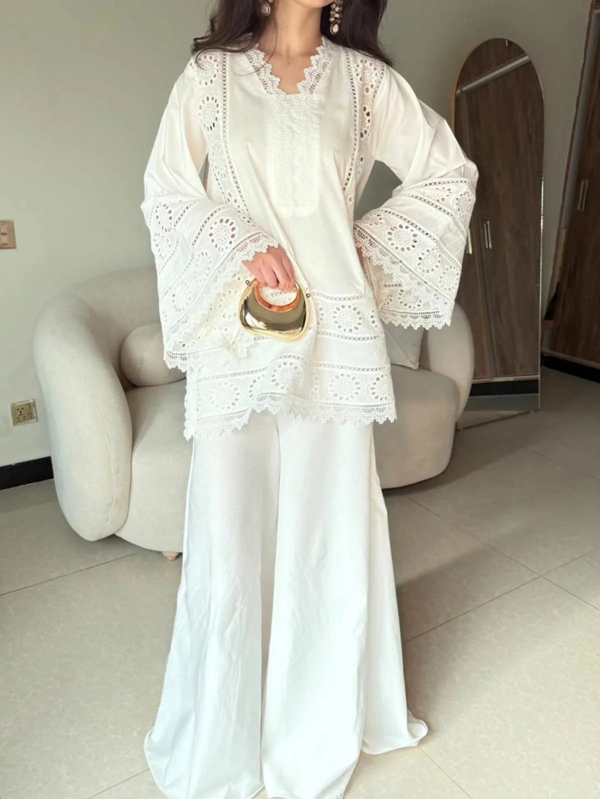 Parsa Emb White 3pc