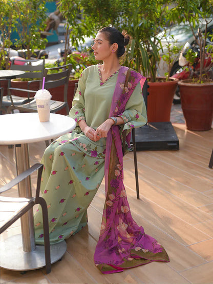 Celadon Printed 3pc detail