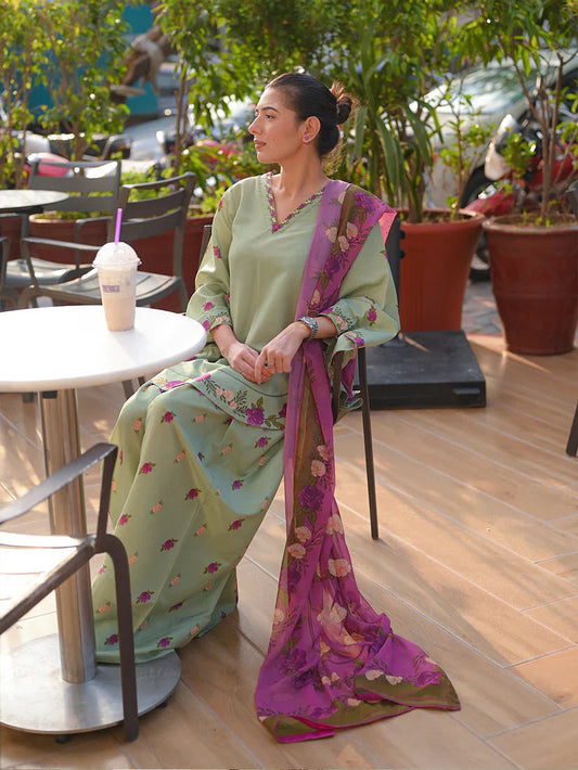 Celadon Printed 3pc detail