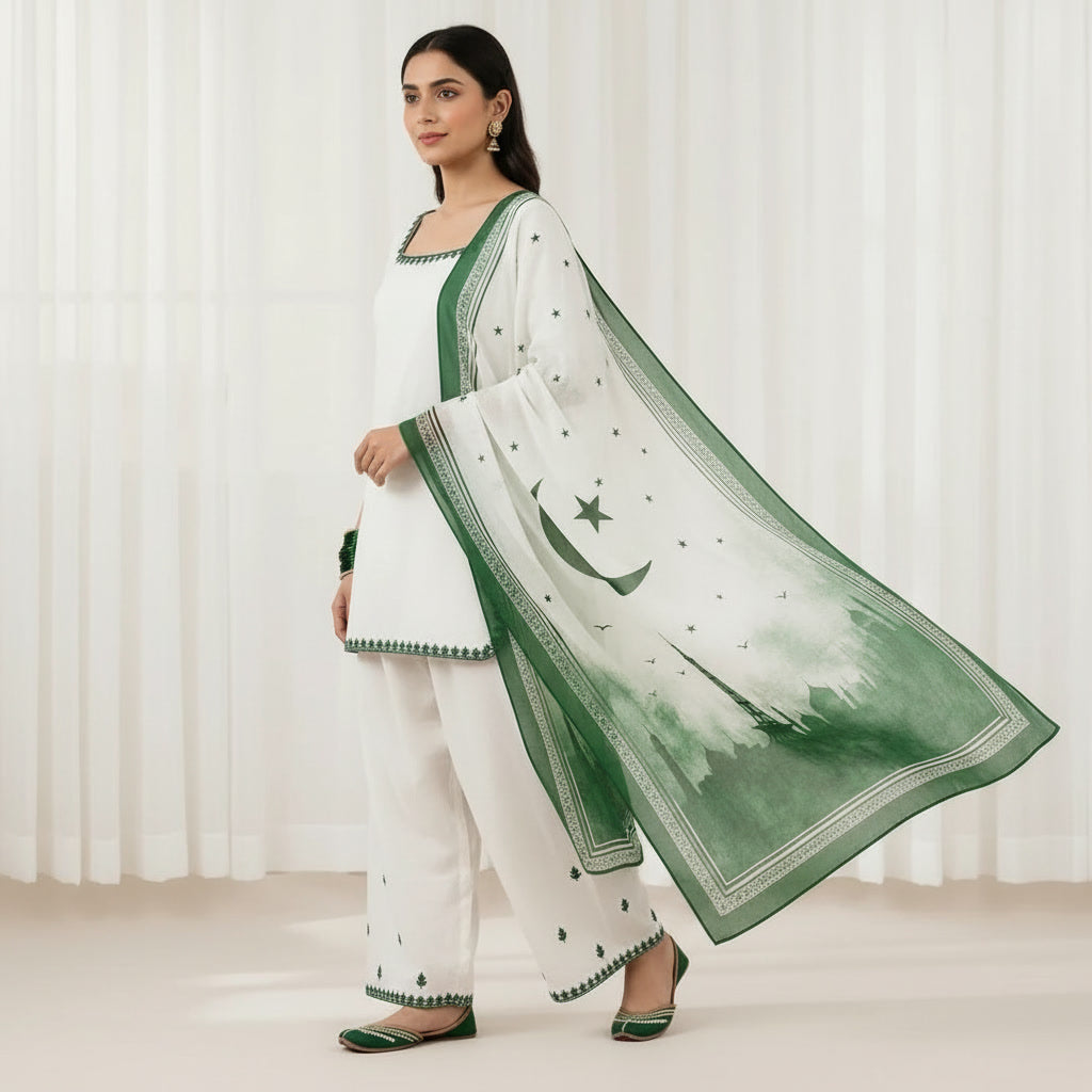 Azadi Print 3pc Suit – 14 August Edition