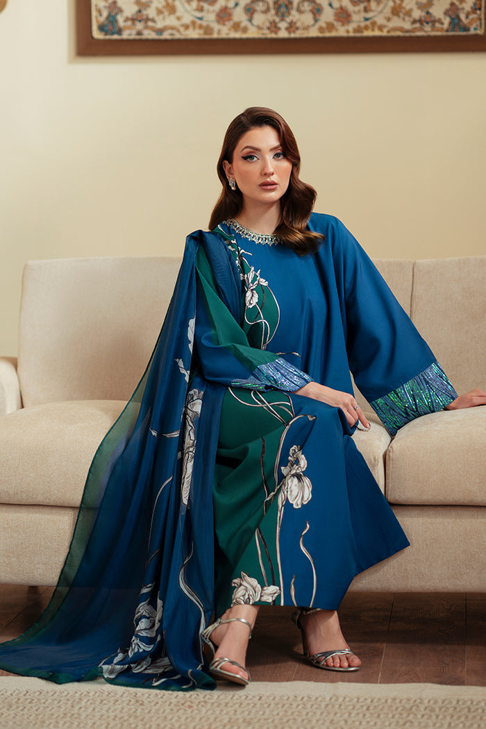 Eman Printed with Handwork 3pc detail