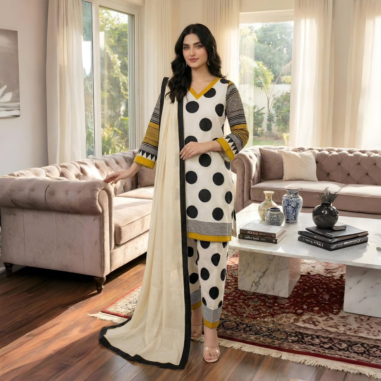 Polka Dot Printed 3pc front